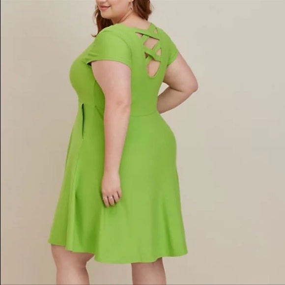 TORRID NWT DISNEY PIXAR MONSTER'S INC LATTICE BACK DRESS - SUPER SOFT MIKE GREEN - Picture 6 of 6